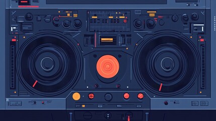 Modern Web Template with Media Player Vector Illustration for Multimedia Websites and Online Streaming Platforms