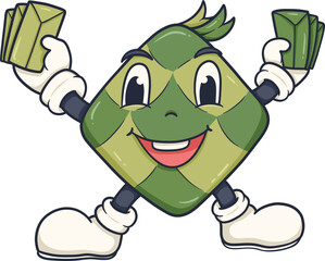 adorable ketupat ramadhan character cartoon