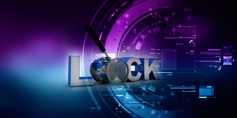 3d rendering world protection concept