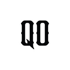 QO monogram logo design letter text name symbol monochrome logotype alphabet character simple logo
