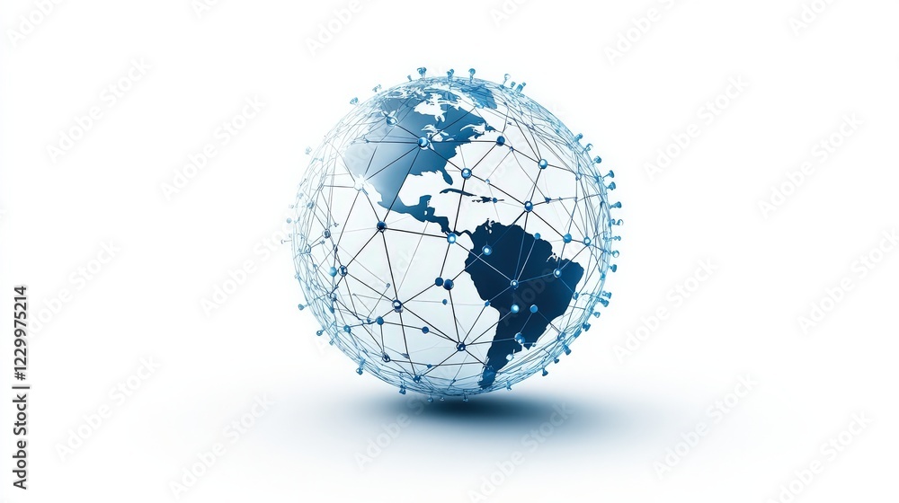 Aufkleber Global Connections with Network Lines and Data Visualization Effect