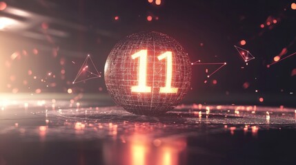 3D Rendering of Sphere Featuring Pi Formula and Geometric Elements