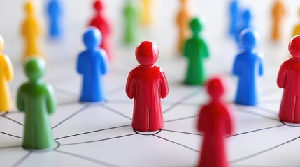 Supply chain and business management stakeholder concept with interconnected symbols.