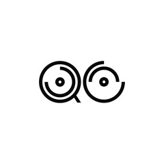 QO monogram logo design letter text name symbol monochrome logotype alphabet character simple logo