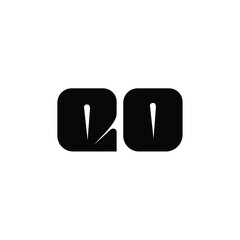 QO monogram logo design letter text name symbol monochrome logotype alphabet character simple logo