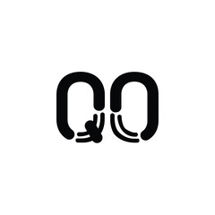 QO monogram logo design letter text name symbol monochrome logotype alphabet character simple logo