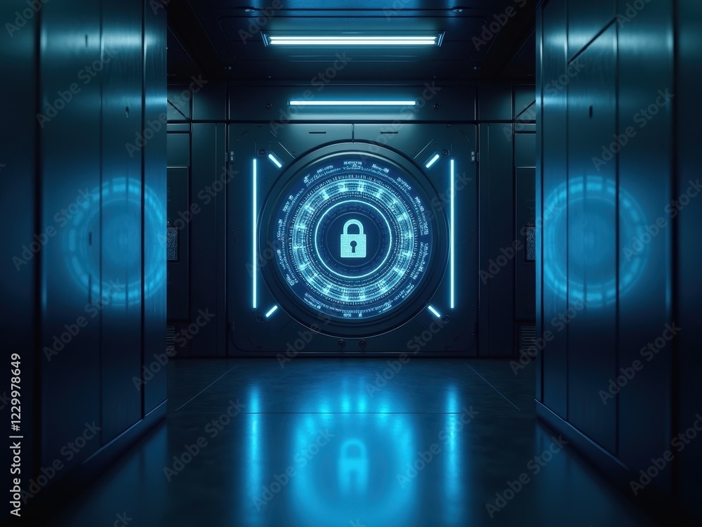 Poster exploring the role of blockchain technology in enhancing cybersecurity measures for modern digital i