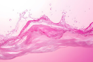 Transparent pink clear water surface texture with ripples splashes. abstract summer banner background. Water waves with copy space white gradient top view. Water waves in sunlight with copy space.