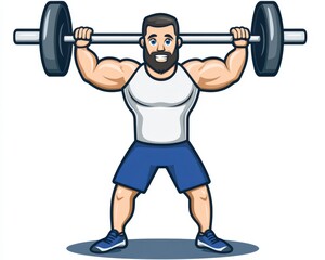 Strong Man Lifting Barbell in Stylish Athletic Outfit Graphic Design