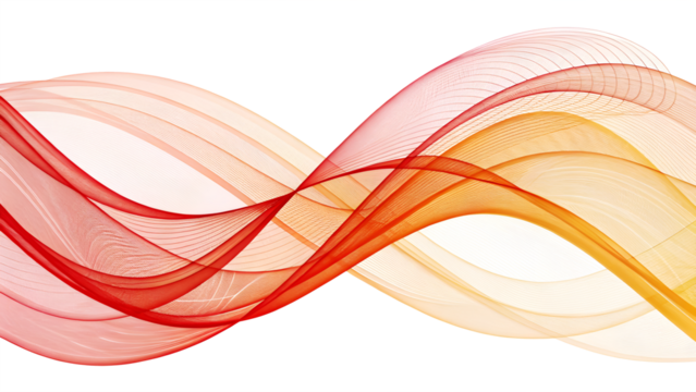 abstract yellow red gradient smooth wave isolated on white or transparent png
