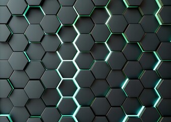 Fototapeta premium Abstract 3d hexagon background with glowing neon lights.. Futuristic technology style.
