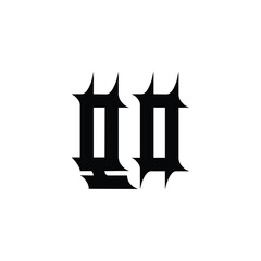 QO monogram logo design letter text name symbol monochrome logotype alphabet character simple logo