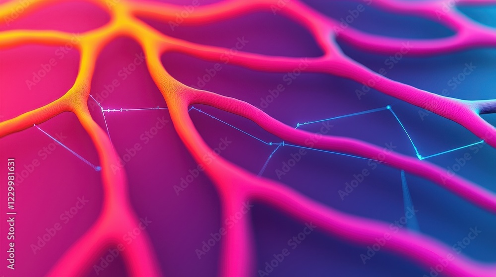 Poster colorful abstract background with flowing lines and shapes