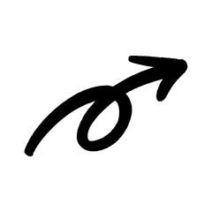 手書きのペンのくるくる矢印 上昇 ベクター