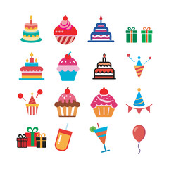 set of birthday elements