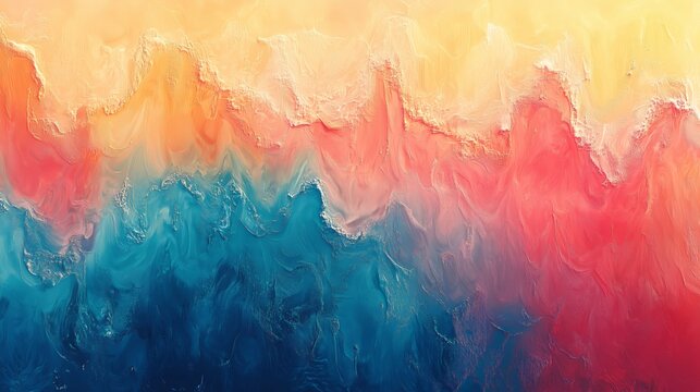 Abstract Oil Paint Texture in Red, Yellow, and Deep Blue - made with Generative AI