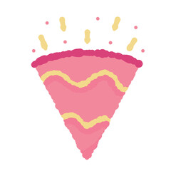 Celebration Confetti Cone: A vibrant pink and yellow confetti cone with a burst of celebratory confetti, perfect for adding a touch of fun and festivity to any design. 