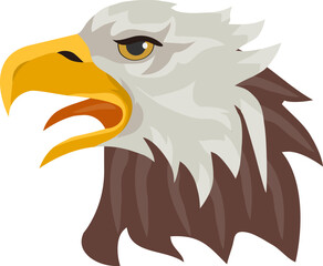 Naklejka premium Eagle head, eagle head icon isolated on white background. Eagle with open beak. Vector, designer illustration. Vector.