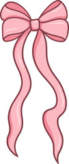 Adorable Pink Valentine Ribbon Bow Cartoon