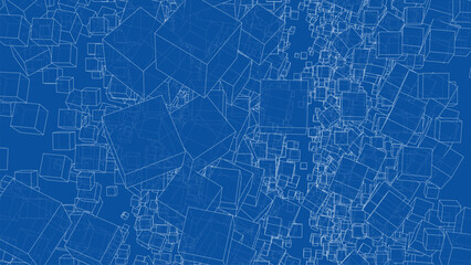 Wireframe Boxes. Sketch style