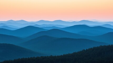 Obraz premium Serene Blue Mountains Underneath a Pastel Sky