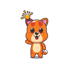 cat mascot cartoon character vector illustration get an idea.
