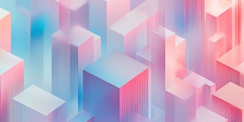 Obraz premium A colorful background with pink and blue squares. The squares are arranged in a way that creates a sense of depth and movement. Scene is vibrant and energetic
