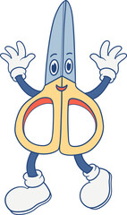 cute scissor office stationery cartoon character