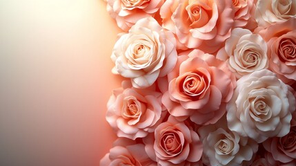 Obraz premium Elegant pink roses arrangement for floral decor indoor setting photography soft lighting aesthetic appeal