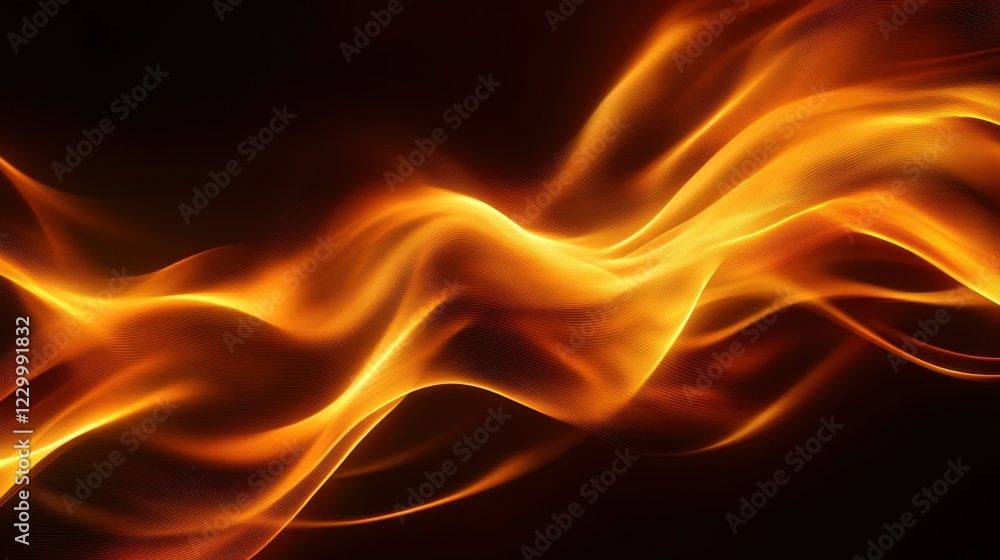 Poster abstract fiery waves flowing in the darkness. a mesmerizing display of light and energy.