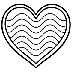 Heart Wave Patterns in Linear Art