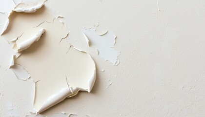 Close-up of a ceiling with peeling paint and water drips, showcasing severe water damage and the need for urgent repair