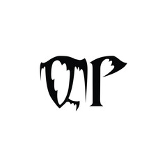 QP monogram logo design letter text name symbol monochrome logotype alphabet character simple logo