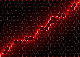 Abstract red hexagon background