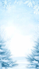 Snowy forest winter landscape, bright background