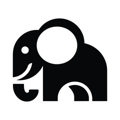 Modern black and white elephant logo design
