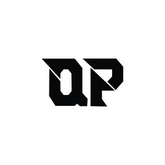 QP monogram logo design letter text name symbol monochrome logotype alphabet character simple logo