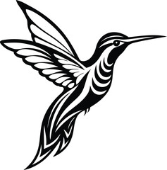 Cute Colibri vector illustration, Colibri silhouette vector art, Colibri line art vector design