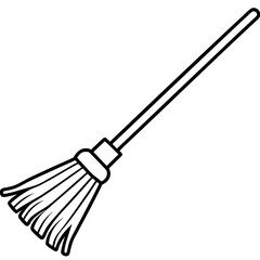 Minimalist Broom Vector Illustration on White Background