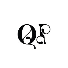QP monogram logo design letter text name symbol monochrome logotype alphabet character simple logo