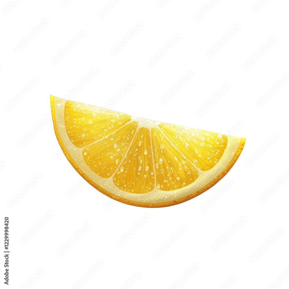 Aufkleber A digitally enhanced image shows a single slice of lemon with visible water droplets on a black background.