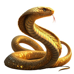 Fototapeta premium gold snake cut out, clipping path, social media, web, close up, PNG transparent,