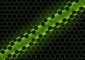 Abstract green hexagon background