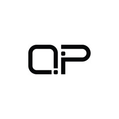 QP monogram logo design letter text name symbol monochrome logotype alphabet character simple logo