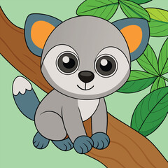 3d baby animal on the tree vector © Shah Md prince