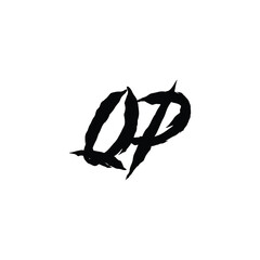 QP monogram logo design letter text name symbol monochrome logotype alphabet character simple logo