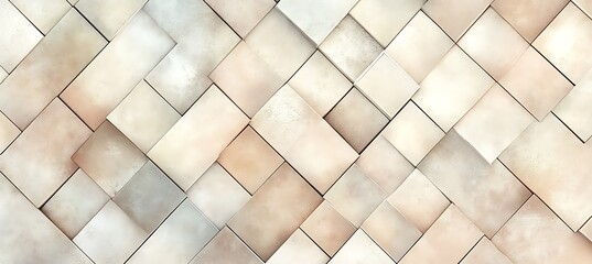 Fototapeta premium Rusty Cubic Patterns in Shades of Beige with a Geometric Background Creating a Warm Textured Effect