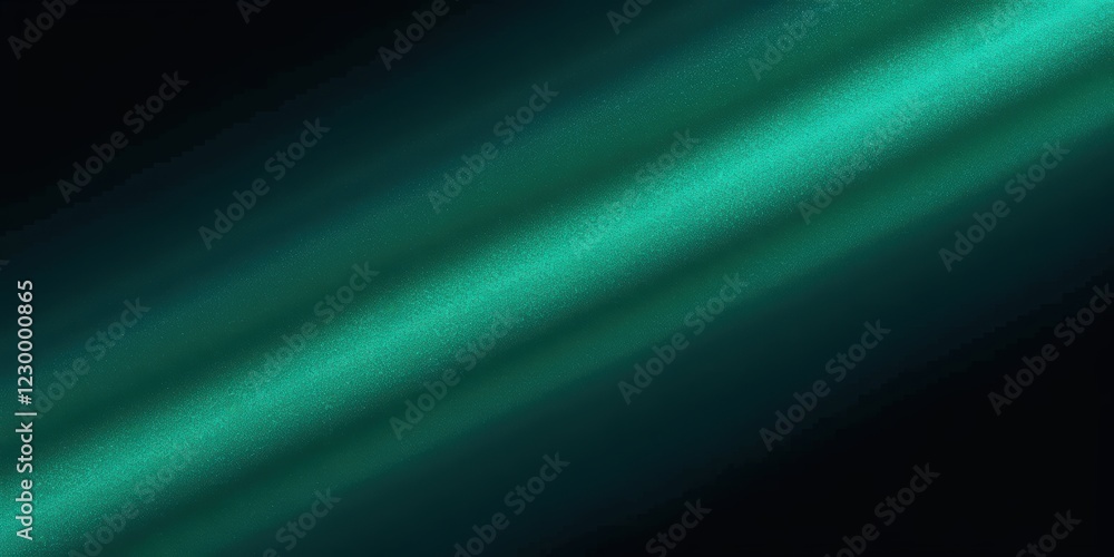 Poster striking abstract design featuring dark background with vibrant green and blue light rays illuminati