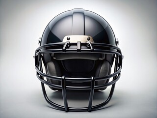 Fototapeta premium Black Football Helmet on White Background - Sports Equipment Stock Photo