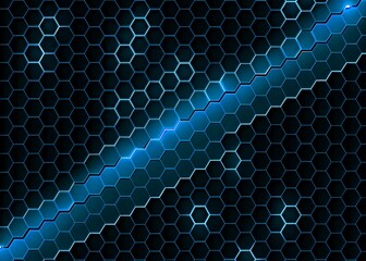 Abstract blue hexagon background